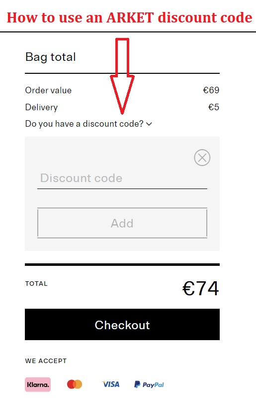 How To Use An ARKET Discount Code
